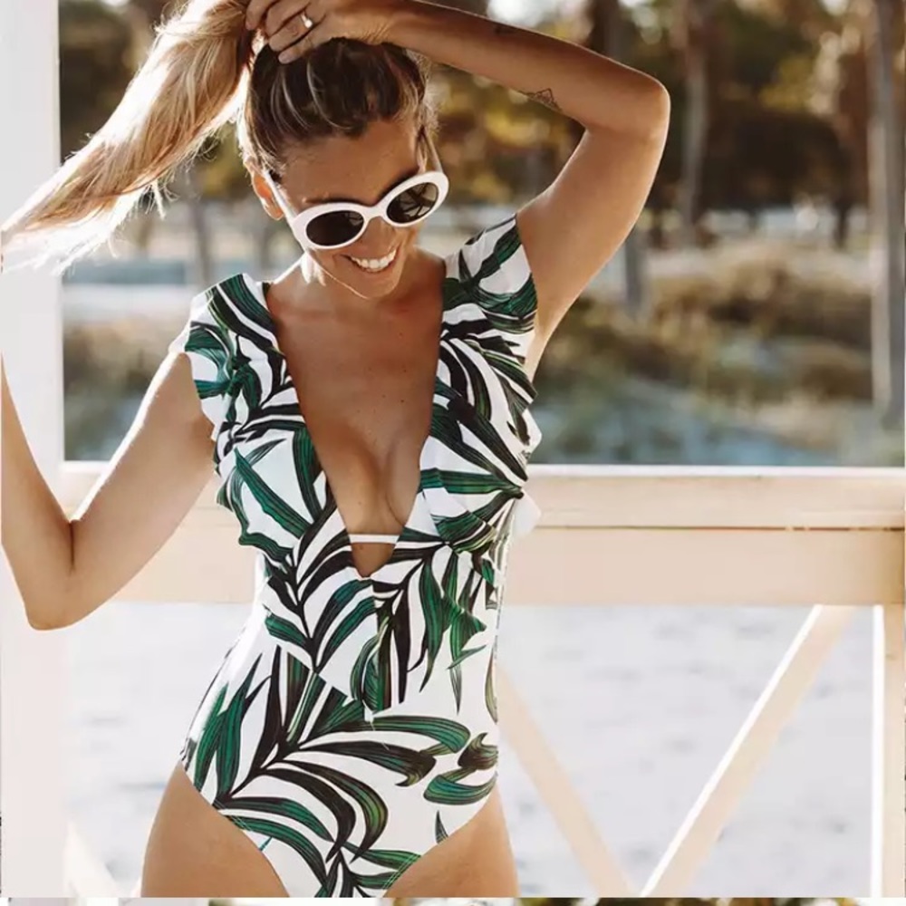 Tropical Paradise One Piece Swimsuit - Picture 2 of 6